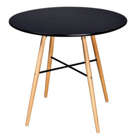 Dining Table MDF Round Black - thumbnail 1