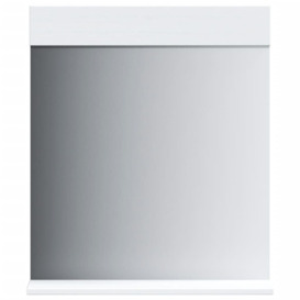 Bathroom Mirror with Shelf BERG White 60x12x70 cm Solid Wood - thumbnail 2