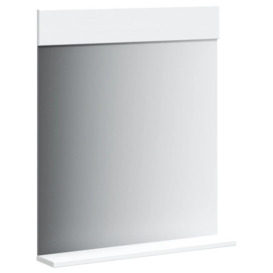 Bathroom Mirror with Shelf BERG White 60x12x70 cm Solid Wood - thumbnail 3