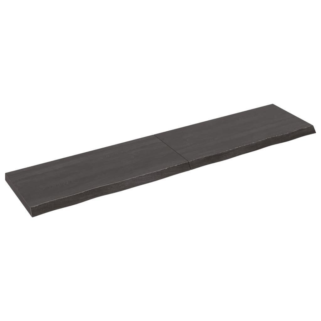 Wall Shelf Dark Grey 220x50x(2-6) cm Treated Solid Wood Oak - image 1