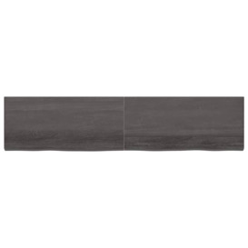 Wall Shelf Dark Grey 220x50x(2-6) cm Treated Solid Wood Oak - thumbnail 2