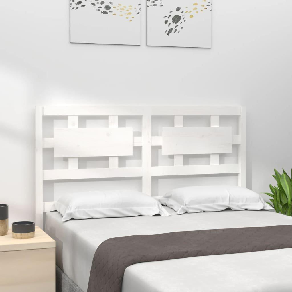 Bed Headboard White 165.5x4x100 cm Solid Wood Pine - image 1