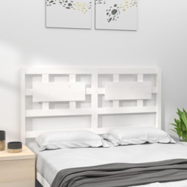 Bed Headboard White 165.5x4x100 cm Solid Wood Pine - thumbnail 3