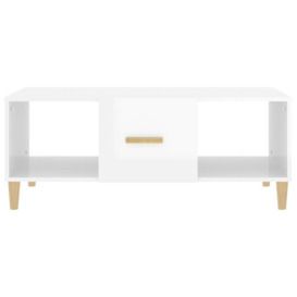 Coffee Table High Gloss White 102x50x40 cm Engineered Wood - thumbnail 3