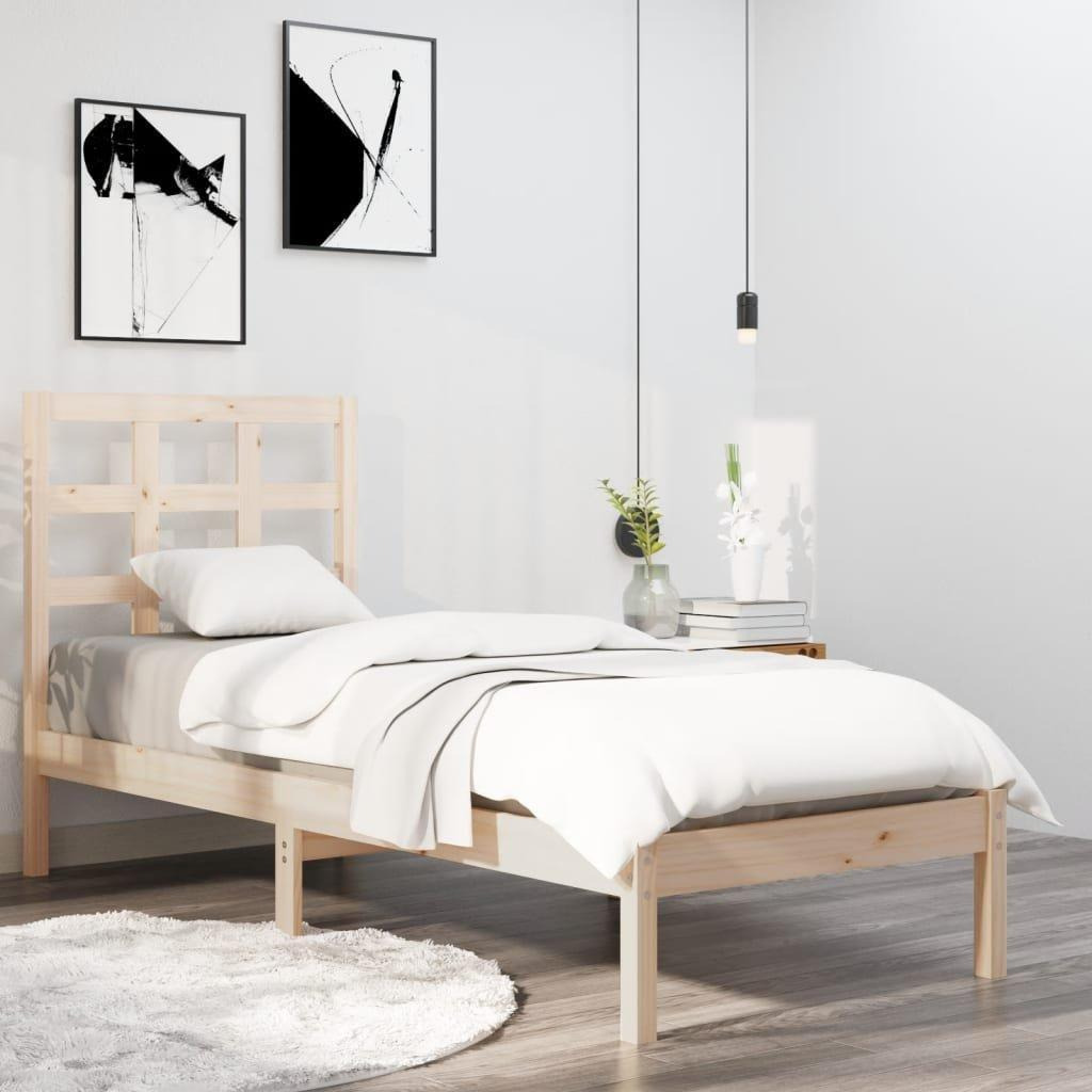 Bed Frame Solid Wood 90X190 cm Single - image 1