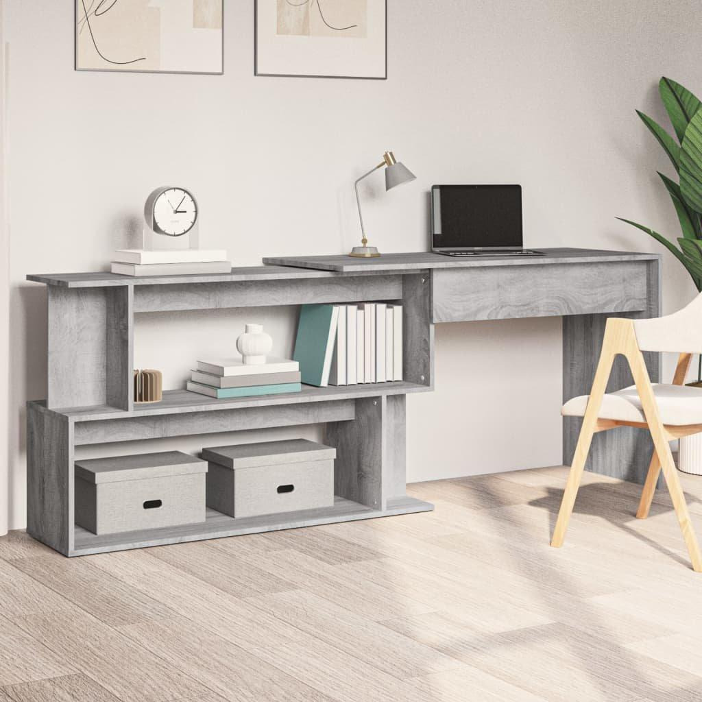 Corner Desk Grey Sonoma 200x50x76 cm Engineered Wood - image 1
