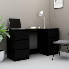 Writing Desk Black 140x50x77 cm Engineered Wood - thumbnail 1