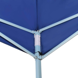 Folding Gazebo with 2 Sidewalls 5x5 m Blue - thumbnail 3