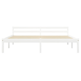 Bed Frame White Solid Pine Wood 160x200 cm - thumbnail 3