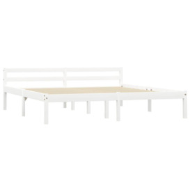 Bed Frame White Solid Pine Wood 160x200 cm - thumbnail 2