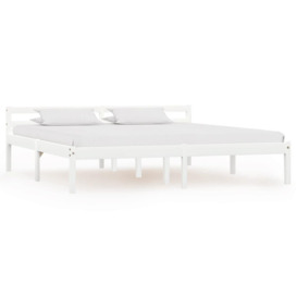 Bed Frame White Solid Pine Wood 160x200 cm - thumbnail 1