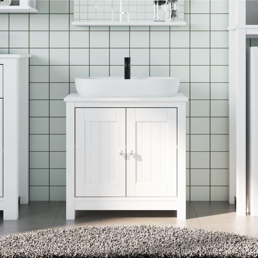 Bathroom Sink Cabinet BERG White 60x34x59 cm Solid Wood Pine - image 1