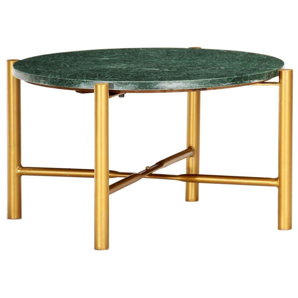 Coffee Table Green 60x60x35 cm Real Stone with Marble Texture - image 1