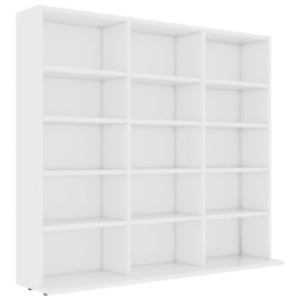 CD Cabinet White 102x23x89.5 cm Engineered Wood - thumbnail 2