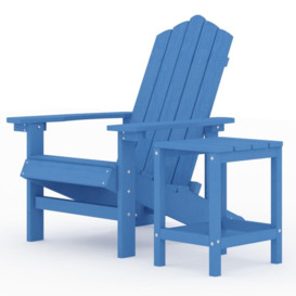 Garden Adirondack Chair with Table HDPE Aqua Blue - thumbnail 2