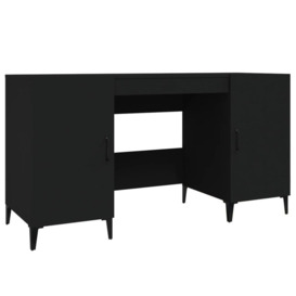 Desk Black 140x50x75 cm Engineered Wood - thumbnail 2