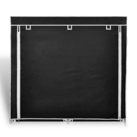 Fabric Shoe Cabinet with Cover 115 x 28 x 110 cm Black - thumbnail 3