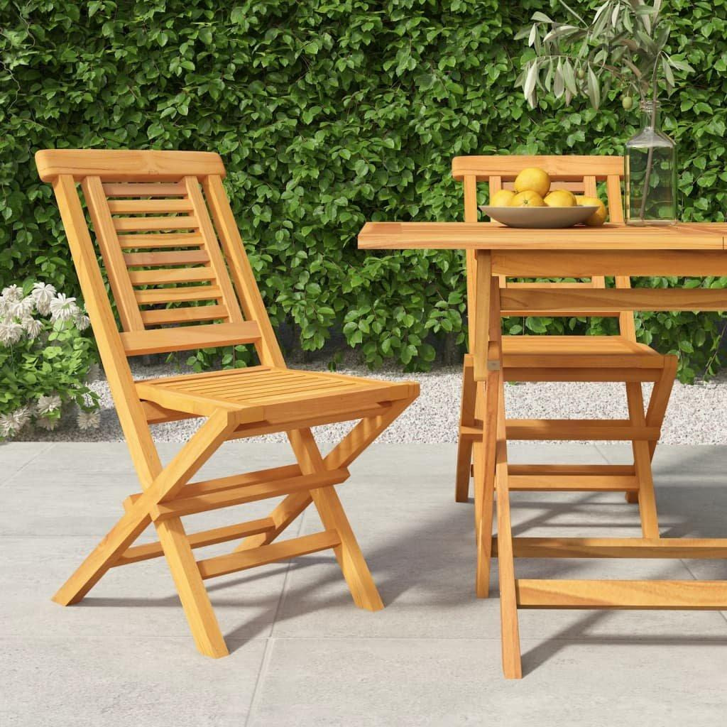 Folding Garden Chairs 2 pcs 47x63x90 cm Solid Wood Teak - image 1