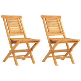 Folding Garden Chairs 2 pcs 47x63x90 cm Solid Wood Teak - thumbnail 3
