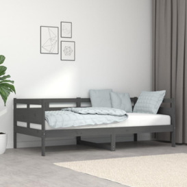 Day Bed Grey Solid Wood Pine 90x190 cm