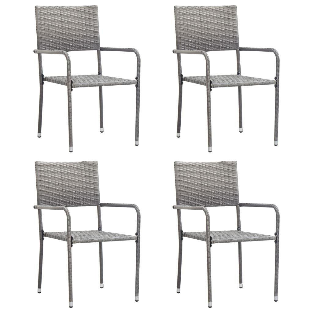 Outdoor Dining Chairs 4 pcs Poly Rattan Anthracite - image 1