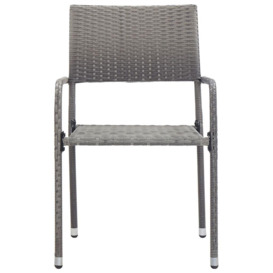 Outdoor Dining Chairs 4 pcs Poly Rattan Anthracite - thumbnail 3