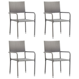 Outdoor Dining Chairs 4 pcs Poly Rattan Anthracite - thumbnail 1