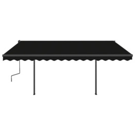 Manual Retractable Awning with LED 4.5x3.5 m Anthracite - thumbnail 3