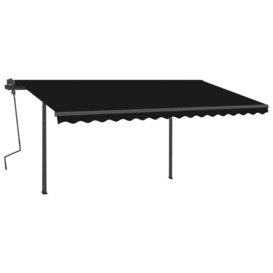 Manual Retractable Awning with LED 4.5x3.5 m Anthracite - thumbnail 2