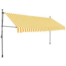Manual Retractable Awning with LED 350 cm White and Orange - thumbnail 2
