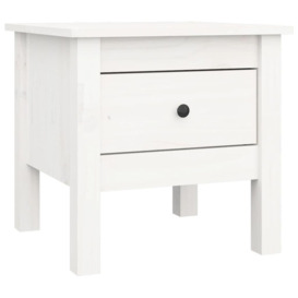 Side Table White 40x40x39 cm Solid Wood Pine - thumbnail 2
