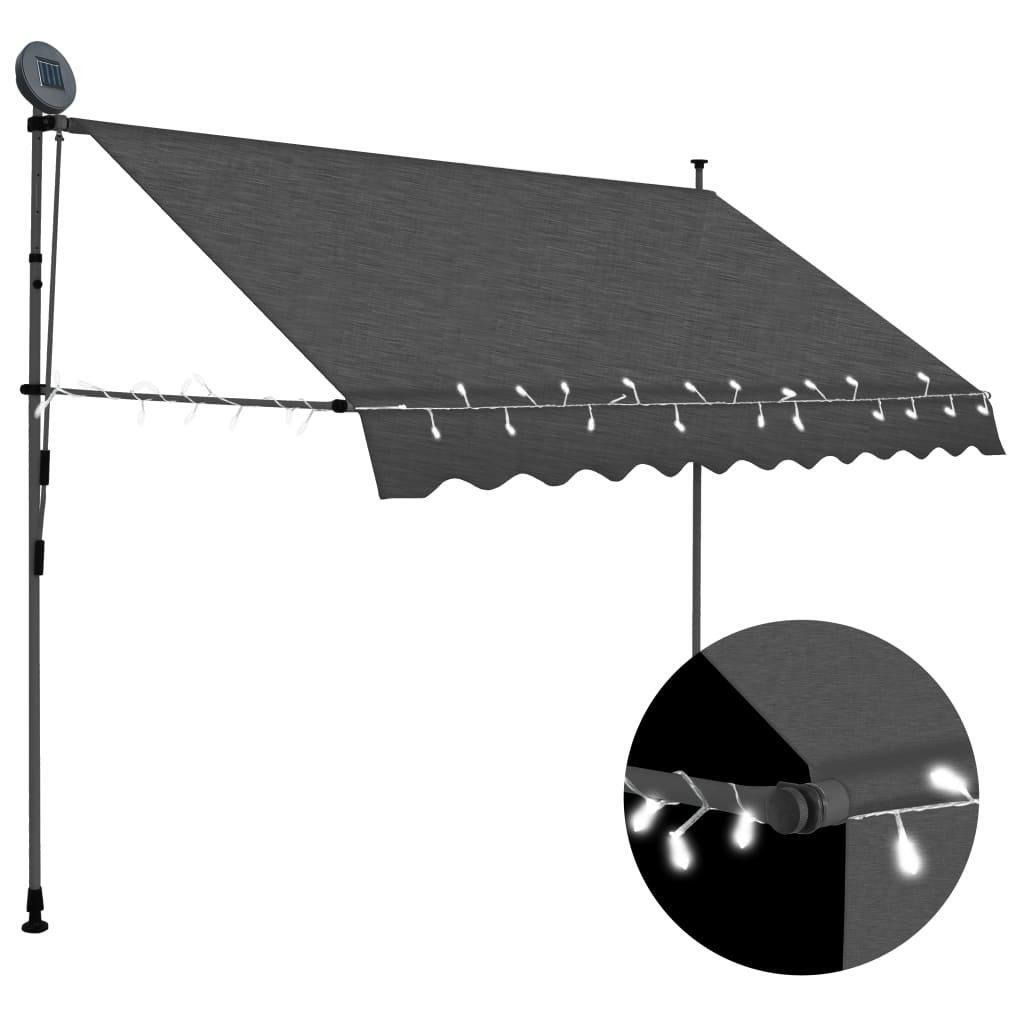 Manual Retractable Awning with LED 300 cm Anthracite - image 1