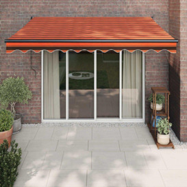 Retractable Awning Orange and Brown 3x2.5 m Fabric and Aluminium - thumbnail 1