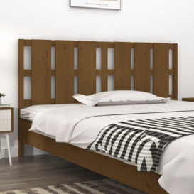 Bed Headboard Honey Brown 185.5x4x100 cm Solid Wood Pine - thumbnail 1