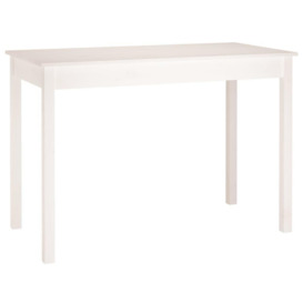 Dining Table White 110x55x75 cm Solid Wood Pine - thumbnail 2