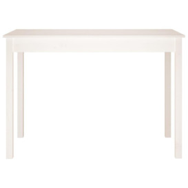 Dining Table White 110x55x75 cm Solid Wood Pine - thumbnail 3