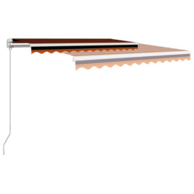 Manual Retractable Awning 300x250 cm Orange and Brown - thumbnail 3