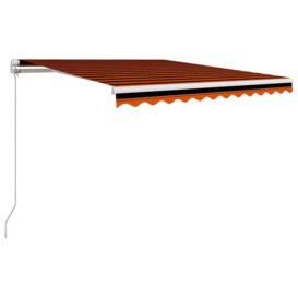 Manual Retractable Awning 300x250 cm Orange and Brown - thumbnail 2