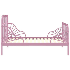Extendable Bed Frame Pink Metal 80x130/200 cm - thumbnail 3