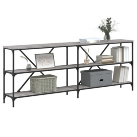 Console Table Grey Sonoma 200x30x75 cm Engineered Wood and Iron - thumbnail 3