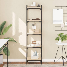 Bookcase 5-Tier Sonoma Oak 40x30x154 cm Engineered Wood