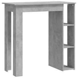 Bar Table with Shelf Concrete Grey 102x50x103.5 cm Engineered Wood - thumbnail 2