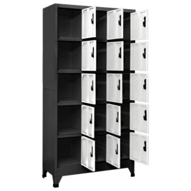 Locker Cabinet Anthracite and White 90x40x180 cm Steel - thumbnail 3