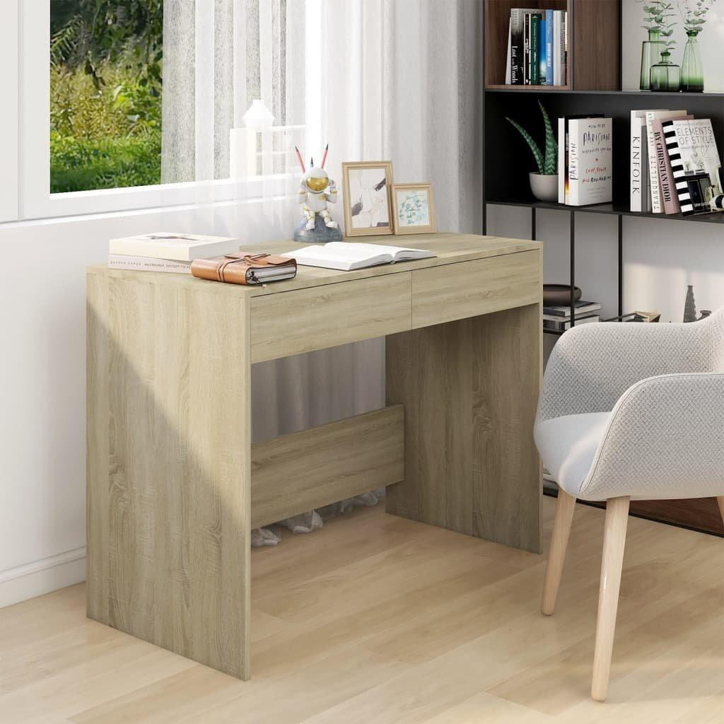 Desk Sonoma Oak 101x50x76.5 cm Engineered Wood - image 1