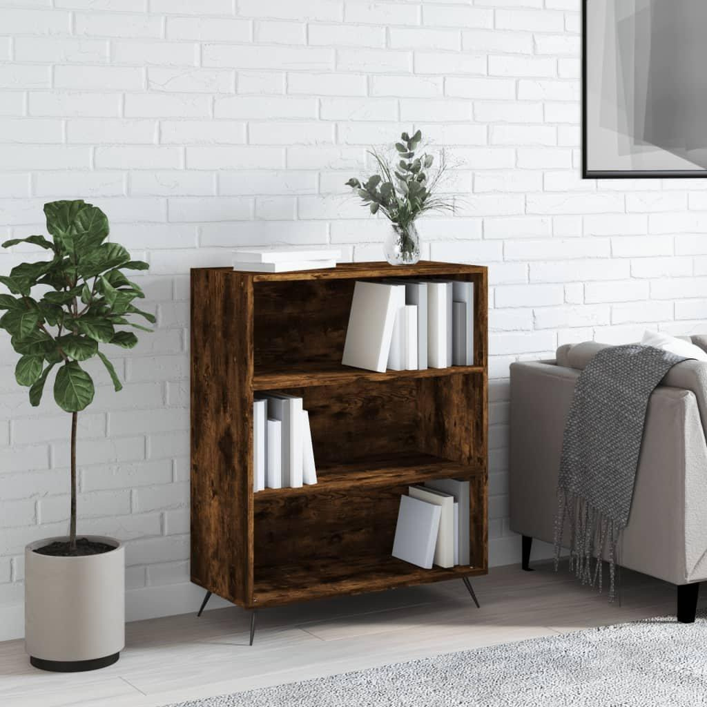 Bookcase Smoked Oak 69.5x32.5x90 cm Engineered Wood - image 1
