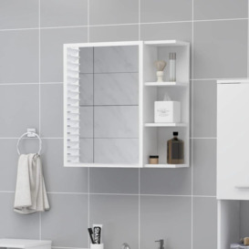 Bathroom Mirror Cabinet White 62.5x20.5x64 cm Engineered Wood - thumbnail 1