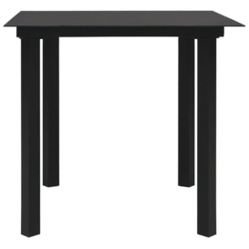 Garden Dining Table Black 80x80x74 cm Steel and Glass - thumbnail 3