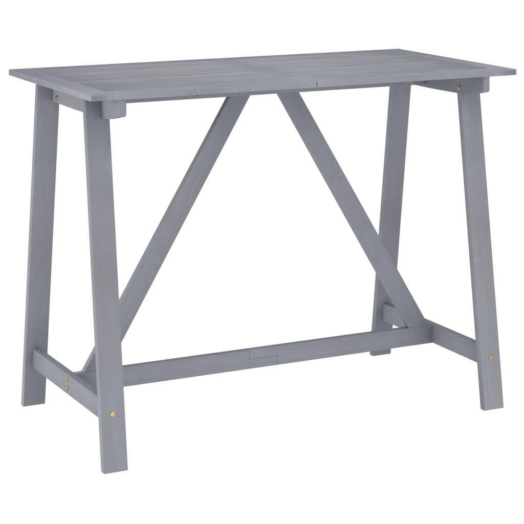 Garden Bar Table Grey 140x70x104 cm Solid Acacia Wood - image 1
