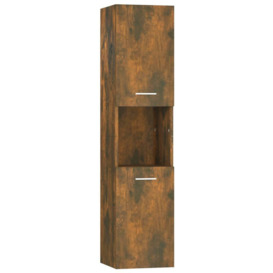 Bathroom Cabinet Smoked Oak 30x30x130 cm Engineered Wood - thumbnail 2