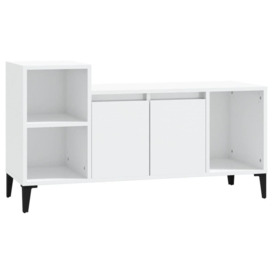 TV Cabinet High Gloss White 100x35x55 cm Engineered Wood - thumbnail 2
